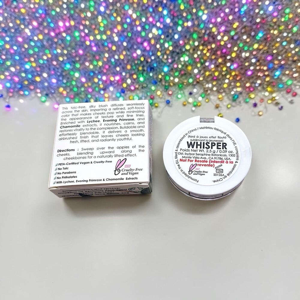 SERAPHINE BOTANICALS Ribbon Blush in Whisper (rose pink) Full Size 0.09 oz NIB - Picture 4 of 16